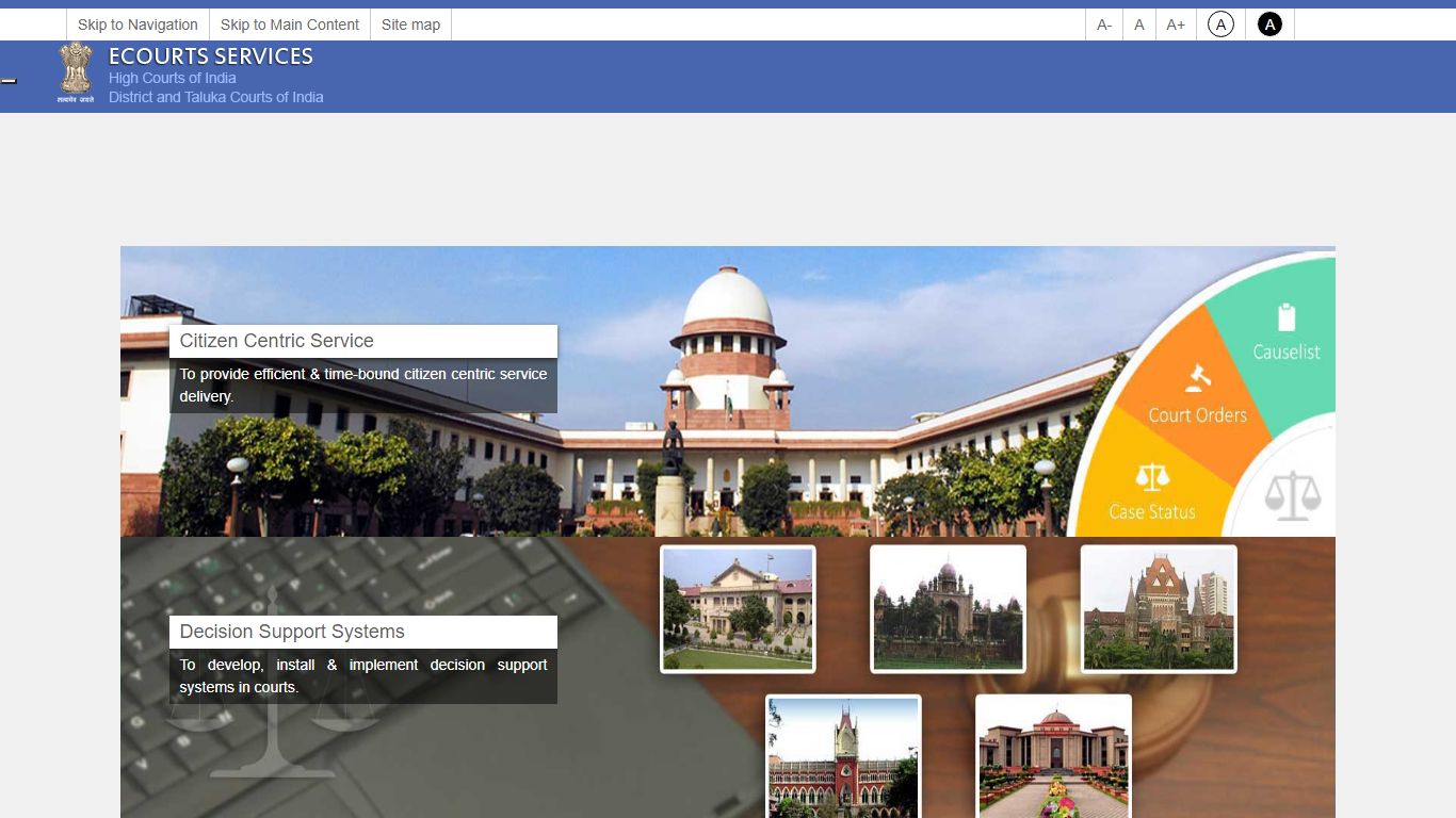 Welcome to e-Courts services - Home - eCourt India Services